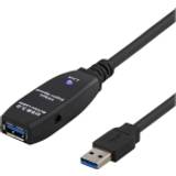 Blå - Han – Hun - USB-kabel Kabler Deltaco Prime Active USB A - USB A M-F 3.0 3m