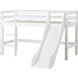 Hvid - Rutschebaner Senge HoppeKids Basic Halfhigh Bed with Ladder & Slide 175x168cm