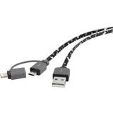 Multifarvet - Skærmet Kabler Renkforce USB A-Lightning/USB B Micro 0.2m