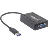 Skærmet - USB-kabel - VGA Kabler Manhattan USB C-VGA 3.0 M-F 0.2m