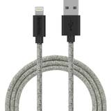 Grå - Han - Han - USB A-Lightning - USB-kabel Kabler SmartLine USB A-Lightning 2m