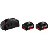 Batterier - Rød Batterier & Opladere Bosch 2 GBA 18V 5.0 Ah + GAL 1880 CV Professional