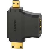 Guld - HDMI Mini Kabler Hama Angled HDMI-HDMI Adapter M-F