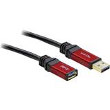 Rød - USB A-USB A - USB-kabel Kabler DeLock Premium USB A - USB A M-F 3.0 5m
