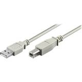 MicroConnect Grå - USB-kabel Kabler MicroConnect USB A - USB B 2.0 3m