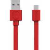 Flad - Rød - USB-kabel Kabler allocacoc USB A-USB Micro-B 1.5m