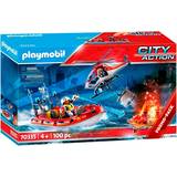 Byer Legesæt Playmobil Fire Service with Helicopter & Boat 70335