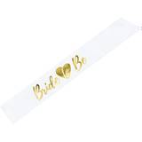 PartyDeco Sash Bride to Be White/Gold