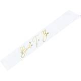 PartyDeco Sash Bride to Be White/Gold