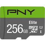PNY Class 10 Hukommelseskort & USB Stik PNY Elite microSDXC Class 10 UHS-I U1 A1 100MB/s 256GB +Adapter