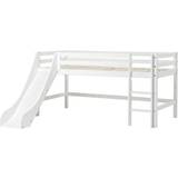 Hvid - Rutschebaner Senge HoppeKids Basic Halfhigh Bed with Ladder & Slide 70x190cm