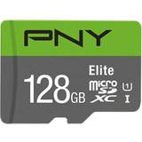 PNY Class 10 Hukommelseskort & USB Stik PNY Elite microSDXC Class 10 UHS-I U1 V10 A1 100MB/s 128GB +Adapter