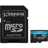 Kingston 128 GB Hukommelseskort Kingston Canvas Go! Plus microSDXC Class 10 UHS-I U3 V30 A2 170/90MB/s 128GB +Adapter