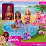 Barbies Legetøj Barbie Blonde Doll Pool Playset with Slide & Accessories