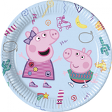 Stribede Tallerkener, Glas & Bestik Globosnordic Plates Peppa Pig 8-pack