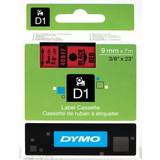 Dymo Markeringsbånd Dymo Label Cassette D1 Black on Red 0.9cmx7m