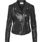 Gestuz Jakker Gestuz Joannagz Leather Jacket - Black