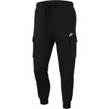 Løs - Sort Bukser Nike Club Fleece Cargo Pants - Black/White