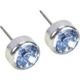 Blomdahl Bezel Earrings - Silver/Blue