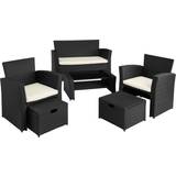 Polyrattan loungesæt havemøbler natur tectake Modena Loungesæt, 1 borde inkl. 2 stole & 1 sofaer