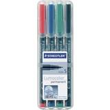 Blå Tekstilpenne Staedtler Lumocolor Permanent Pen 313 0.4mm 4-pack