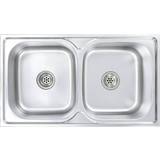 Køkkenvask stål dobbelt vidaXL Kitchen Sink (145074)