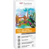 Grå Pensler Tombow ABT Dual Brush Pens Gray Colors 12-pack