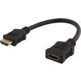 HDMI - Kabeladaptere - Standard HDMI-standard HDMI Kabler Deltaco Flexible HDMI - HDMI M-F 0.2m