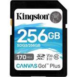 Kingston 256 GB Hukommelseskort Kingston Canvas Go! Plus SDXC Class 10 UHS-I U3 V30 170/90MB/s 256GB