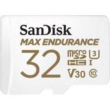 32 GB - Class 10 Hukommelseskort & USB Stik SanDisk Max Endurance microSDHC Class 10 UHS-I U3 V30 100/40MB/s 32GB +SD adapter
