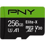 Micro sd kort 256gb PNY Elite-X microSDXC Class 10 UHS-I U3 V30 A1 100MB/s 256GB +SD adapter
