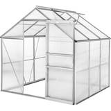 Tectake Drivhuse tectake Greenhouse 3.7m² Aluminium Polycarbonat