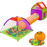 Tectake Udendørs legetøj tectake Large Play Tent with Tunnel + 200 Balls