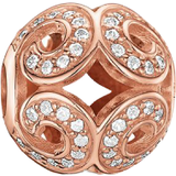 Rosaguld Smykker Thomas Sabo Karma Glittering Wave Bead Charm - Rose Gold/White