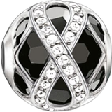 Onyxer Charms & Vedhæng Thomas Sabo Infinity Bead Charm - Silver/Onyx/White