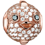 Hvid Charms & Vedhæng Thomas Sabo Pufferfish Bead Charm - Rose Gold/White