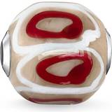 Rød Smykker Thomas Sabo Glass Bead Silver Charm w. Glass - Silver/Red/Beige/White
