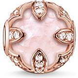 Rosaguld Charms & Vedhæng Thomas Sabo Lotus Bead Charm - Silver/Pink/Quartz
