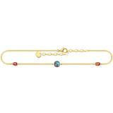 Gul Ankellænker Thomas Sabo Gold Plated Anklet - Gold/Red/Mother Of Pearl
