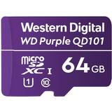 Western Digital 64 GB Hukommelseskort & USB Stik Western Digital Purple SC QD101 microSDXC Class 10 UHS-I U1 64GB