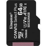Kingston 64 GB Hukommelseskort Kingston Canvas Select Plus microSDXC Class 10 UHS-I U1 V10 A1 100MB/s 64GB
