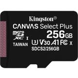 Kingston 256 GB Hukommelseskort Kingston Canvas Select Plus microSDXC Class 10 UHS-I U3 V30 A1 100/85MB/s 256GB