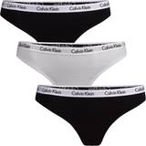 Dame Tøj Calvin Klein Carousel Thongs 3-pack - Black/White/Black