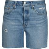 26 - Blå - Dame Shorts Levi's 501 Mid Thigh Shorts - Luxor Street Short/Blue