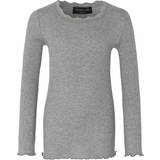 XL Bluser & Tunikaer Børnetøj Rosemunde Girl's Long Sleeved Blouse - Light Grey Melange (59160-008)