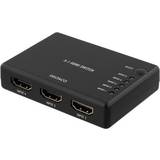 Deltaco HDMI - Kabeladaptere Kabler Deltaco 4K Ultra HD 5HDMI - HDMI F-F Switch