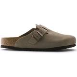10 - Beige Sko Birkenstock Boston Soft Footbed Suede Leather - Gray/Taupe