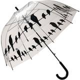 Gennemsigtige paraplyer Esschert Design Birds on Wire Umbrella Black/Transparent