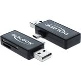 Micro-USB Hukommelseskortlæser DeLock Micro-USB OTG Card Reader + USB (91731)