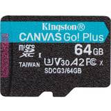 Kingston 64 GB Hukommelseskort Kingston Canvas Go! Plus microSDXC Class 10 UHS-I U3 V30 A2 170/70MB/s 64GB